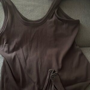 Nuuds Ribbed Scoop Tank Bodysuit